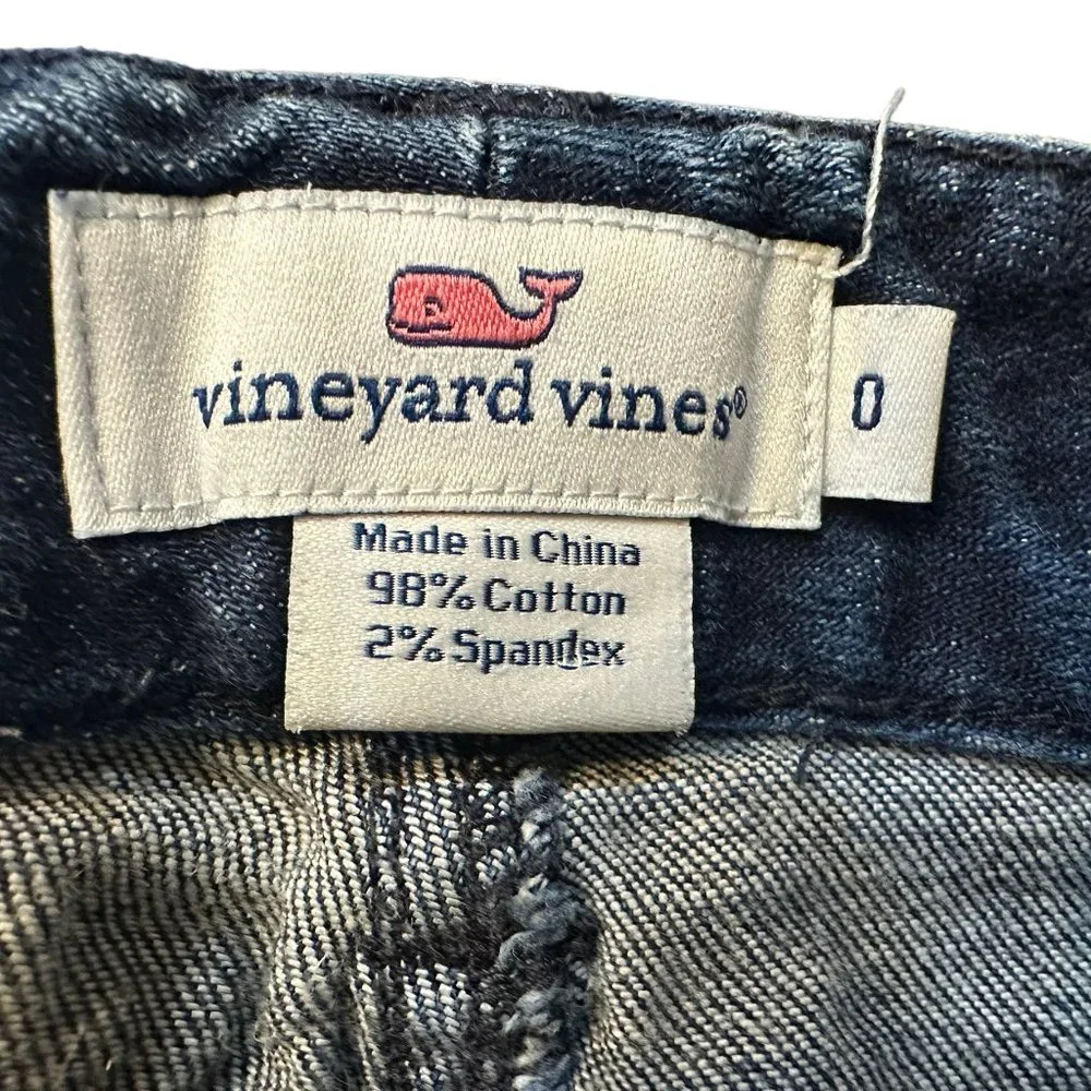 Vineyard Vines Dark Wash Skinny Denim Jeans Size 0‎ Style# 2P0186